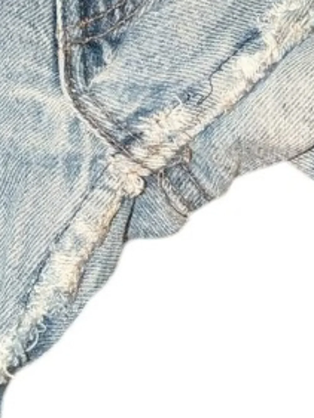 Levi Strauss & Co Vintage Cutoff Medium Wash Long Denim Jean Shorts Frayed Edge